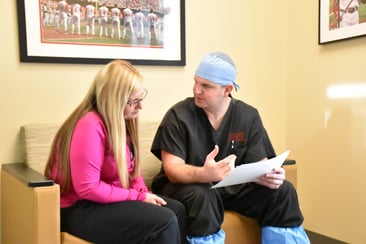 dr. steve hamilton with patient before surgery